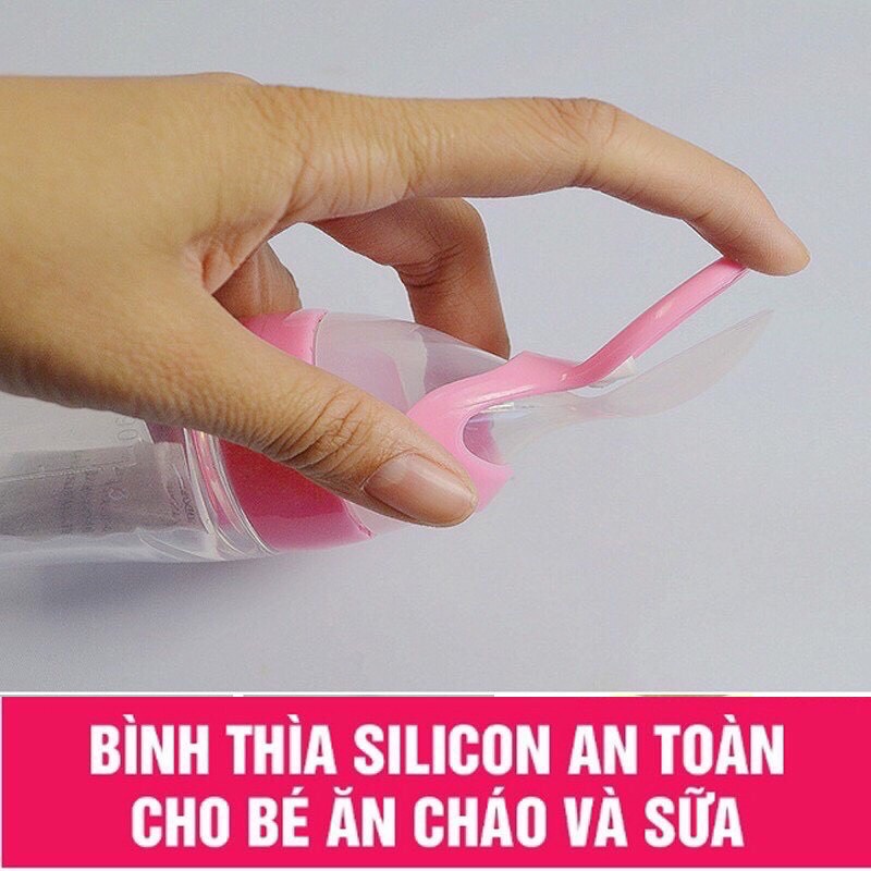 Bình thìa ăn dặm silicone chống sặc an toàn cho bé