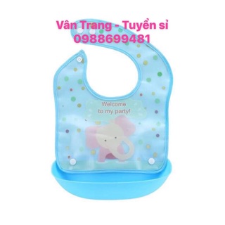 Yếm ăn dặm có máng silicon siêu mềm
