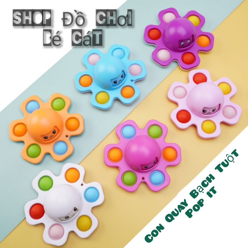 Đồ Chơi Con Quay Pop It Bạch Tuột Octopus 3 Trong 1 Spinner shopbecat