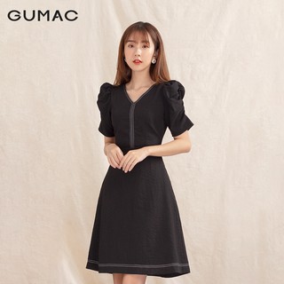 Đầm cổ V dằn chỉ DA1028 GUMAC