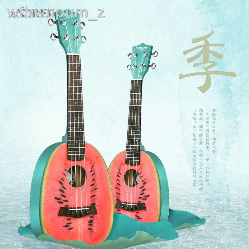 Andrew Ukulele Mới bắt đầu dành cho nữ Món quà đồ chơi âm nhạc 23 inch 21 Dưa hấu Cây đàn guitar nhỏ