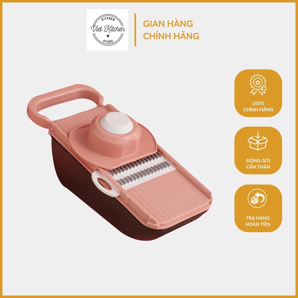 Nạo rau củ đa năng 10in1 VietKitchen bàn nạo đa năng 2 màu bào rau củ nhựa tiện dụng