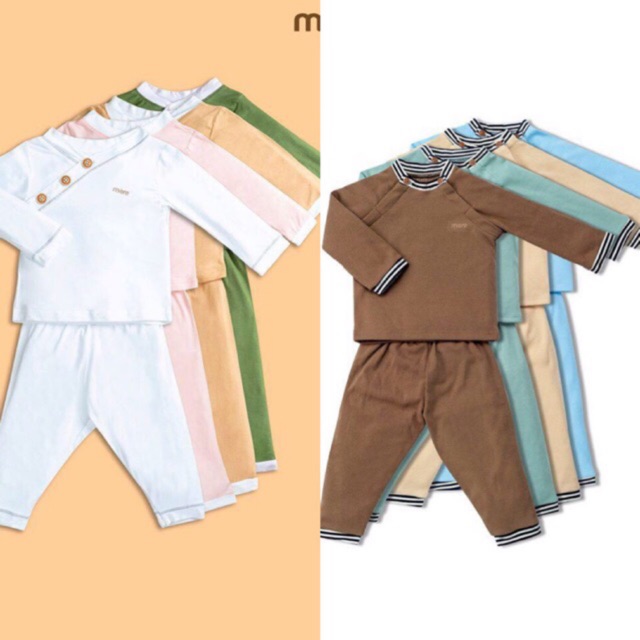 Bộ quần áo dài tay MÈ RE chất sồi và len tăm cho bé