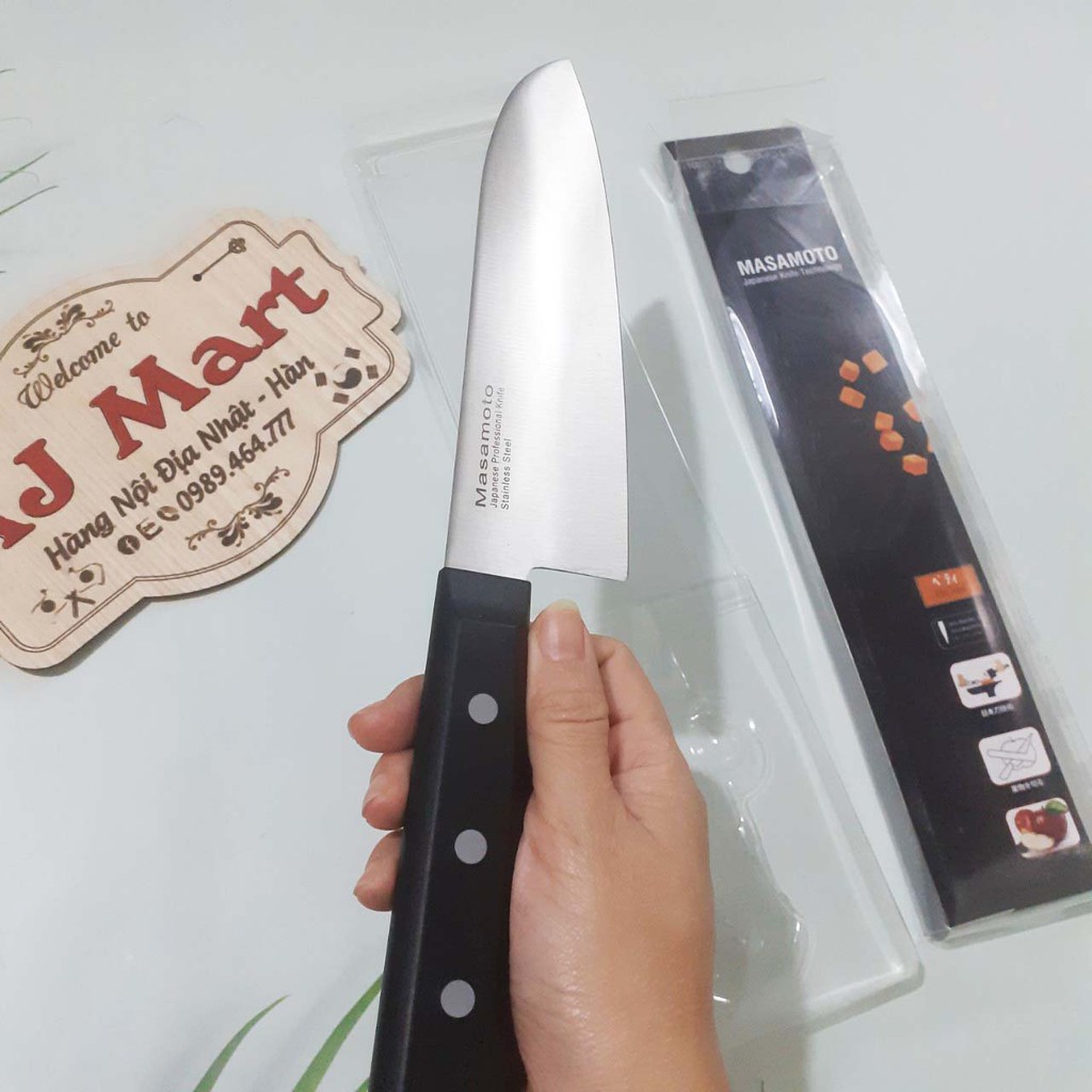 Dao Nhật MASAMOTO cao cấp siêu sắc SANTOKU165 MK106