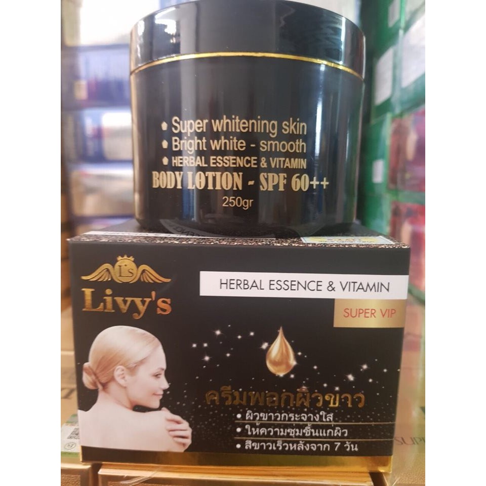Body Dưỡng Da Trắng Mịn  Livy's SPF 45+ 250g Thái Lan
