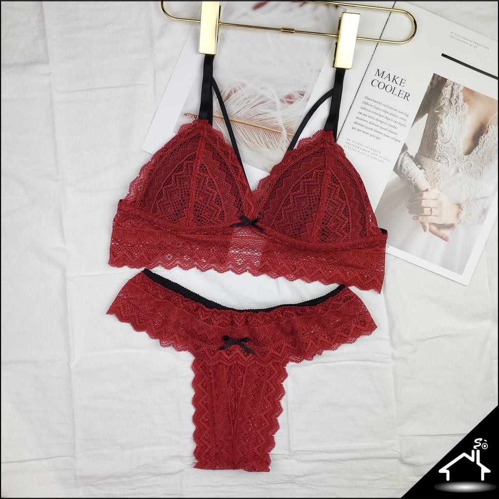 Bộ đồ lót ren không gọng mút vừa gợi cảm 3 màu quần công chúa - Nội y sexy by NHÀ SÒ Bralette NS060 | BigBuy360 - bigbuy360.vn