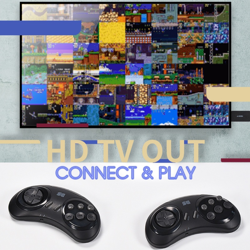 SEGA Máy chơi game cổ điển tích hợp 900 trò chơi 16 Bit