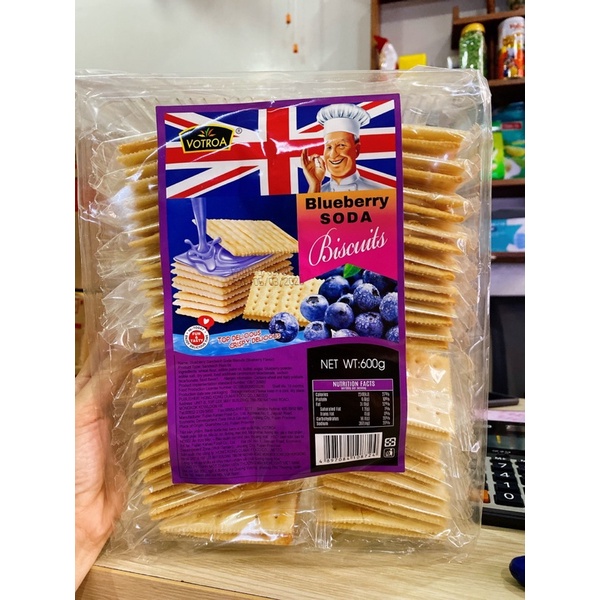 Bánh Quy Soda Kẹp kem có 4 vị Nhập Khẩu VOTROA Gói 600g