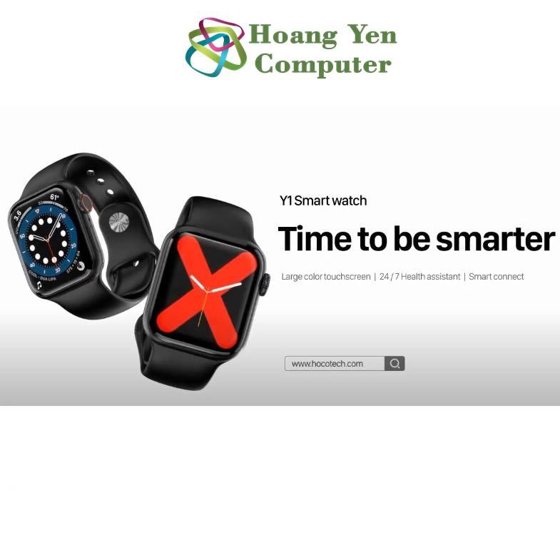 Đồng Hồ Thông Minh Smart Watch Hoco Y1 (Màn hình cảm ứng, Nghe gọi, Theo dõi sức khỏe) - BH 12 Tháng Chính Hãng