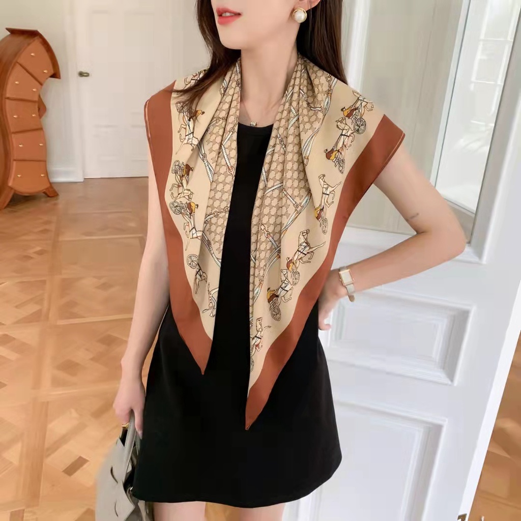 Khăn Choàng Chống Nắng In Họa Tiết Thời Trang Khổ 90cm(35.4inch) Tudung WJ1007-91-01