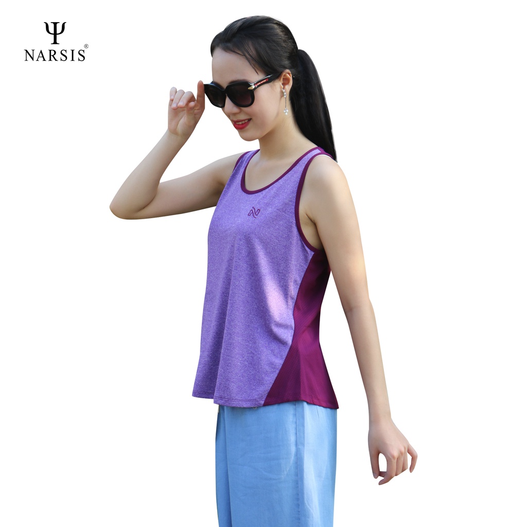 Áo may ô nữ mặc nhà Narsis L8005 màu tím mận chất liệu cao cấp cực mềm mại thông thoáng