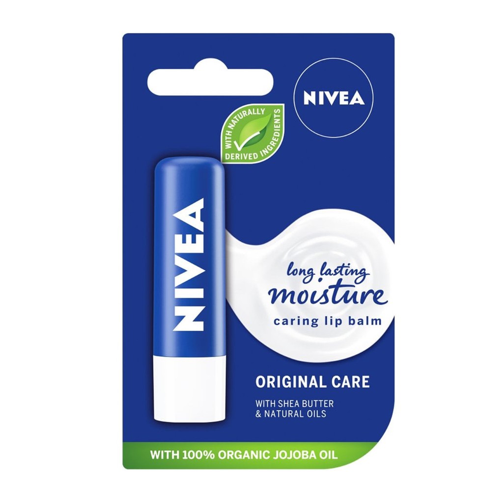 Son dưỡng ẩm 24h Nivea Caring Lip Balm 4.8g