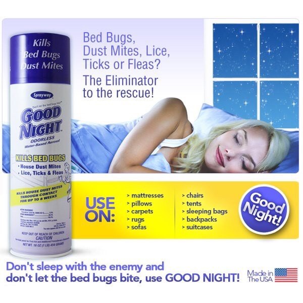 Chai Diệt Bọ chét, chấy, rận, bọ chó mèo Sprayway Goodnight 003 Từ Mỹ (Trắng Xanh) 454g chamsocxestore