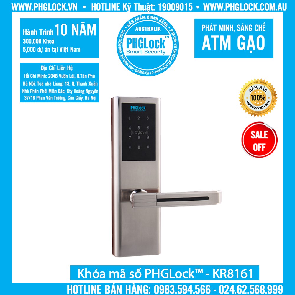 KHÓA CỬA ĐIỆN TỬ PHGLOCK KR8161