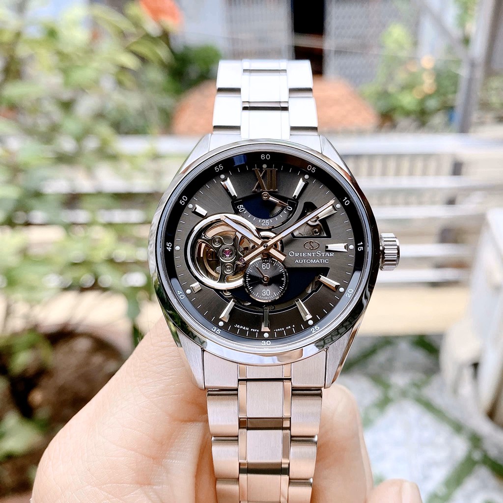 Đồng hồ nam chính hãng Orient Star Semi Skeleton RE-AV0004N00B - Máy cơ tự động - Kính Sapphire