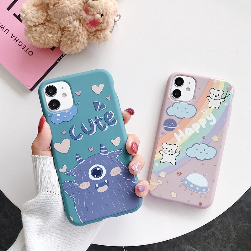 Ốp điện thoại TPU dẻo họa tiết hoạt hình Sulley & cầu vồng cho IPHONEX XS MAX XR 11 11PRO MAX 7 8 6 6S PLUS