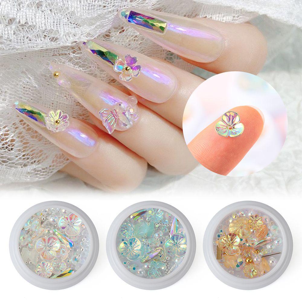 CACTU Miếng Dán Trang Trí Móng Tay Hình Bướm Bằng Kim Loại Vòng Đeo Tay Nhiều Màu Sắc Dễ Thương Xinh Xắn