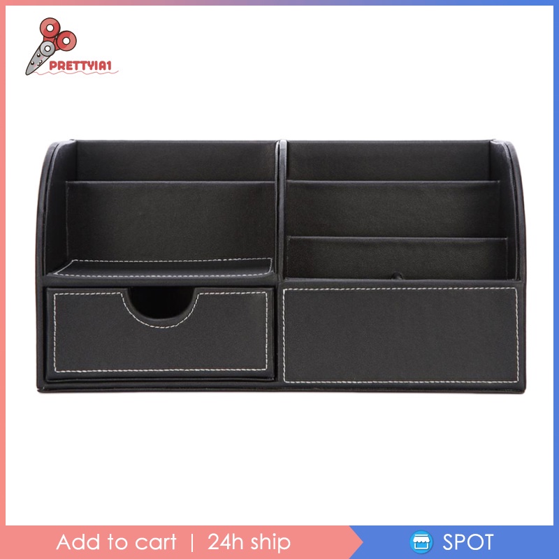 Hộp Đựng Bút Bằng Da Pu Để Bàn Màu Nâu Sắp Xếp Gọn Gàng Cho Trường Học / Văn Phòng 1