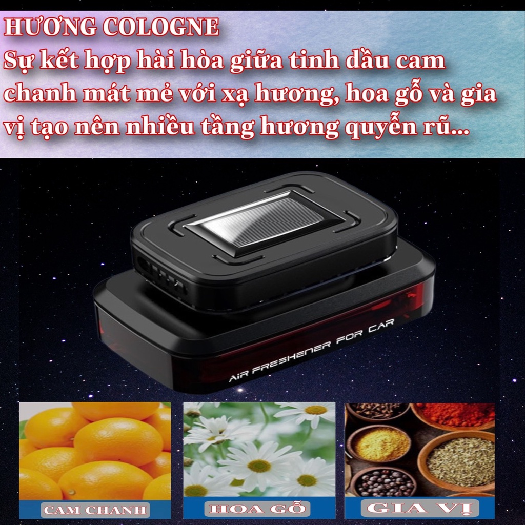 Nước hoa Ô Tô Cao Cấp WINE năng lượng mặt trời  dung tích 80ML đặt taplo ô tô - Chiết xuất Hoàn Toàn Từ Thảo Mộc
