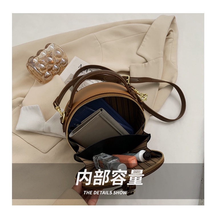 Túi Xách JASMIN NOIR Da PU Phối Khóa Tròn Phong Cách Retro Cho Nữ