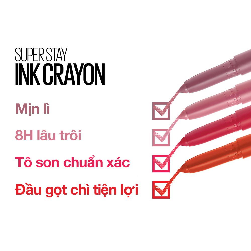 Son Bút Mịn Lì Maybelline Super Stay Ink Crayon 3.9g