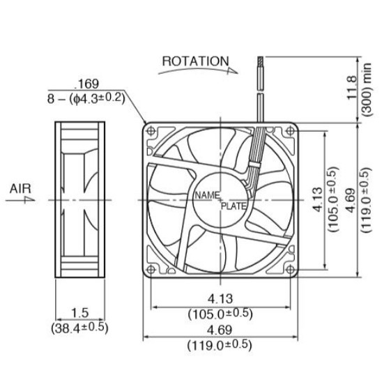 Quạt làm mát loại 24V Kích thước 12cm*12 cm