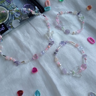 [Vòng handmade] Set Choker+ Vòng tay handmade hạt cườm pastel😽😽