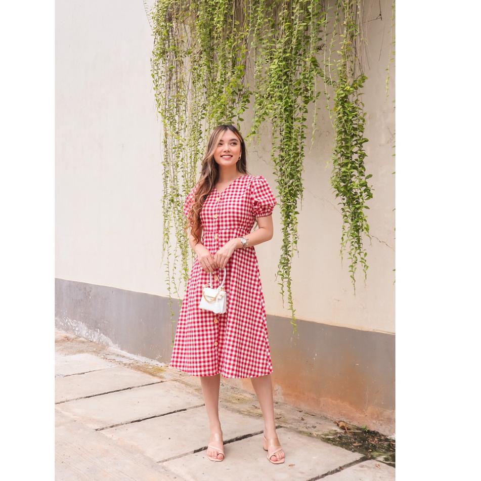 Phụ kiện gắn máy ảnh Renaata PLAID BUTTON CASUAL DRESS (EO - D 3030%)
