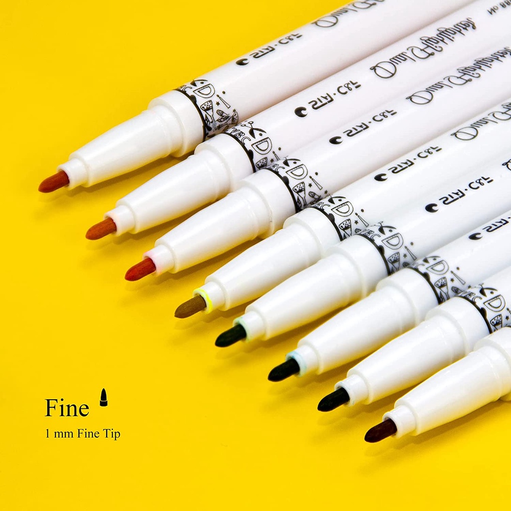 Set 8 cây bút highlight đánh dấu nhớ dòng 2 đầu phù hợp cho học sinh văn phòng STA-8001