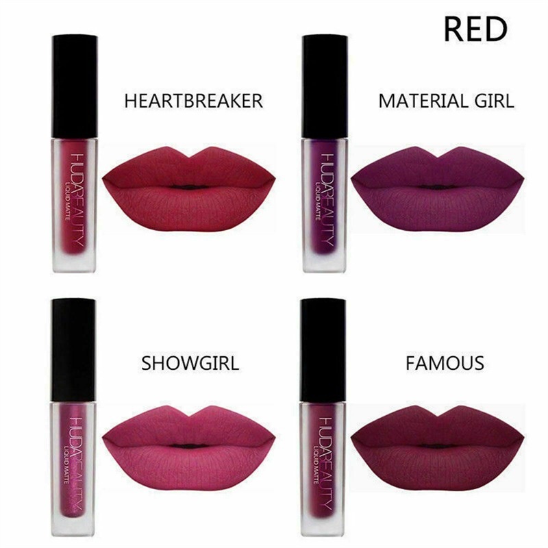 Set 4 Thỏi Son Kem Hiệu Ứng Lì Huda Beauty