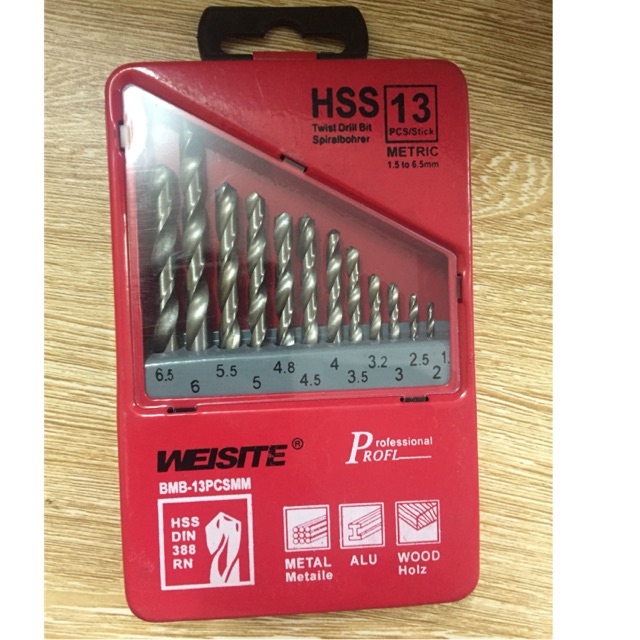 Bộ 13 mũi khoan inox