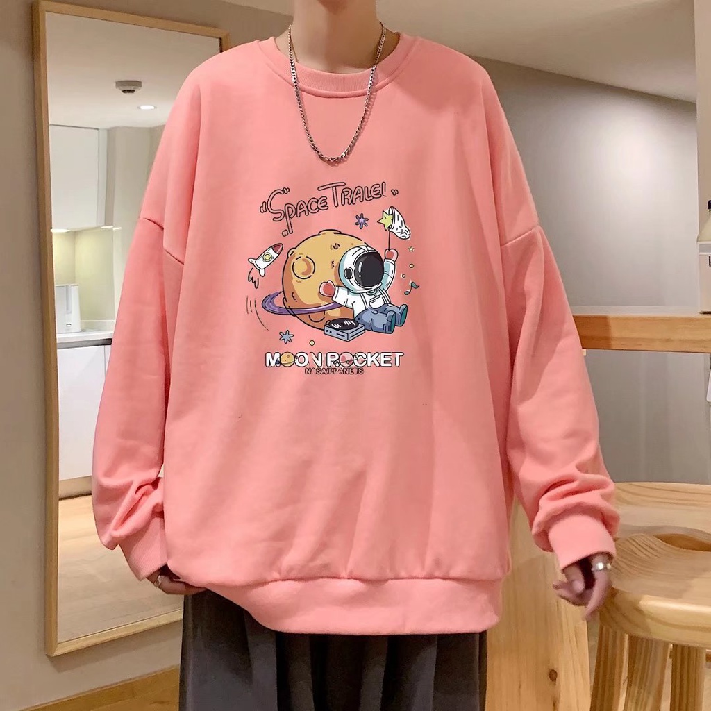 Áo dài tay Vũ Trụ New NỈ BÔNG Unisex Phong Boutique Basic Sweater Ulzzang cặp đôi nam nữ form rộng oversize Hàn Quốc | BigBuy360 - bigbuy360.vn