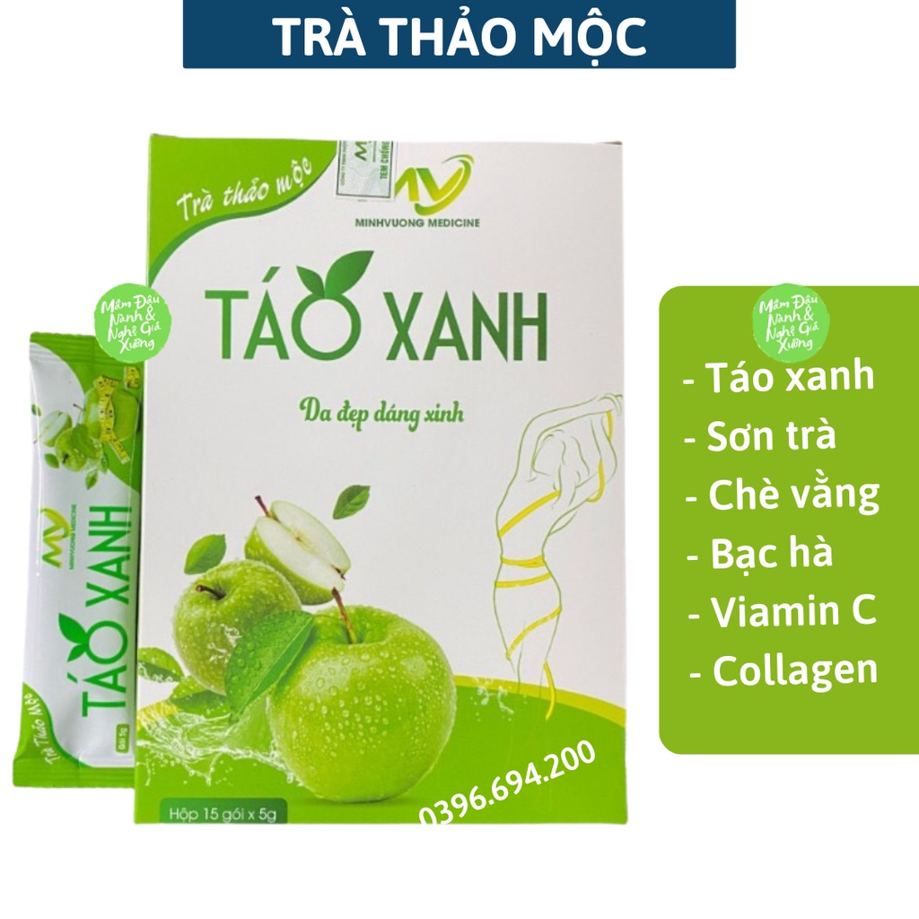 Trà táo xanh trà thảo mộc hỗ trợ giảm cân hiệu quả đẹp da đẹp dáng