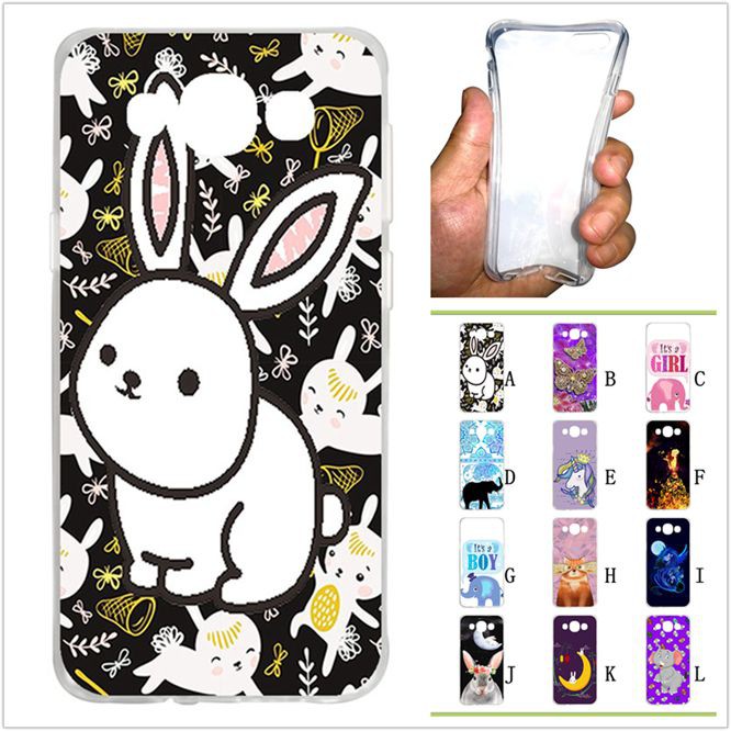 Ốp điện thoại silicon in hình ảnh dễ thương nhiều màu sắc cho Samsung Galaxy E5