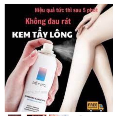 Xịt tẩy lông DETVFO Không Đau Lành Tính Dịu Nhẹ - Kem tẩy lông nách, tay, chân, lưng dạng xịt 150ml