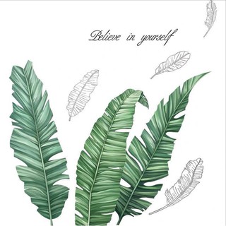 Decal dán tường trang trí phòng khách hình lá chuối