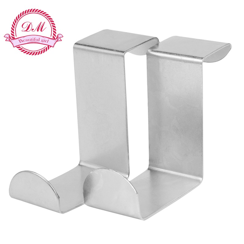 2PC Back Door Hook Stainless Steel Kitchen Cabinet Clothes Hanger Home Storage Hanger Organizer Hooks For Hanging Sier Hook