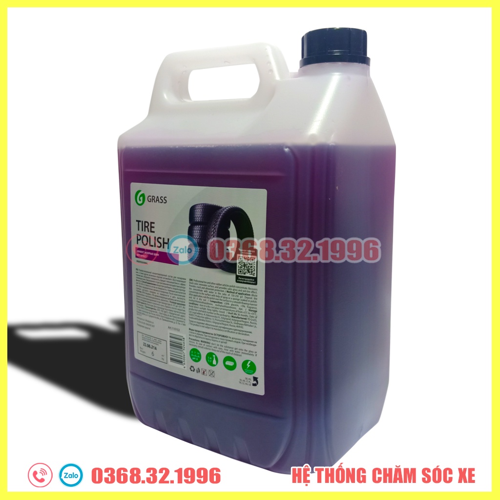 Dung dịch  làm đen bóng vỏ lốp ô tô, xe máy, xe đạp Grass 5 lít (bóng dầu)