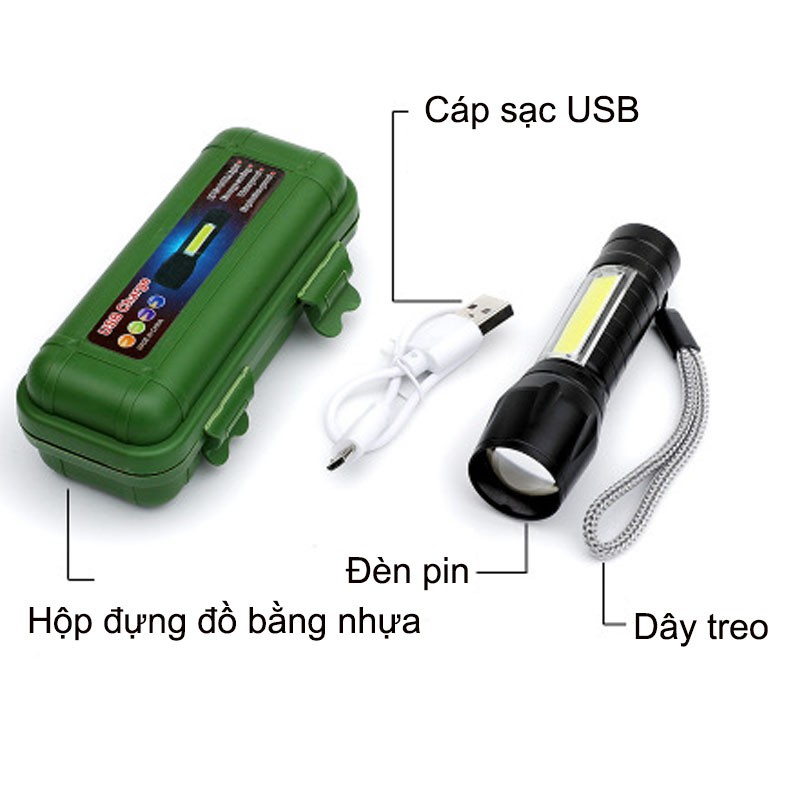 Đèn Pin Siêu Sáng Cao Cấp Mini T1 Zoom Full Box | BigBuy360 - bigbuy360.vn
