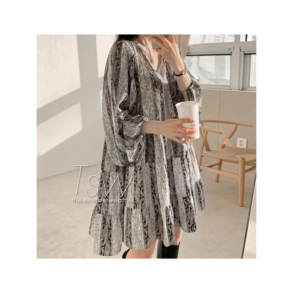 Váy babydoll thổ cẩm bohemian (Ảnh thật) | BigBuy360 - bigbuy360.vn