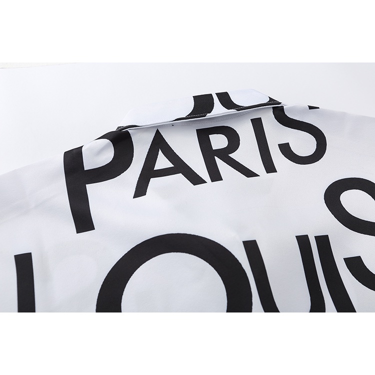 Áo Sơ Mi Tay Dài Dáng Ôm Thêu Họa Tiết Louis Vuitton Phong Cách Đường Phố Thời Trang 2022 Mới