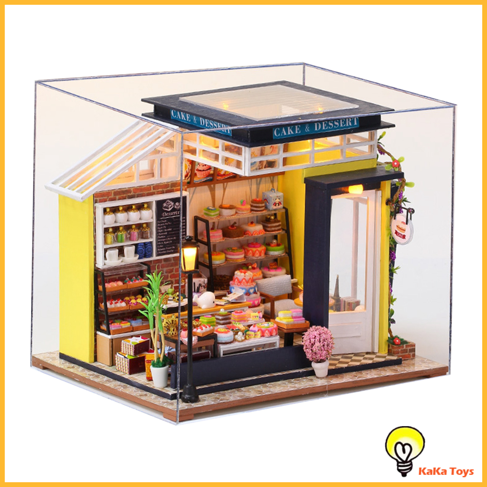 [KaKa Toys]Miniature DollHouse Baking Shop Kit Fantasy Educational Toys Romantic Gift