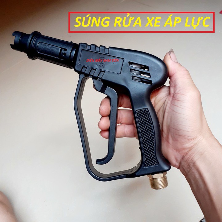 súng rửa xe - Súng phun xịt rửa xe áp lực cao Ren 22mm(cò đen r.e)