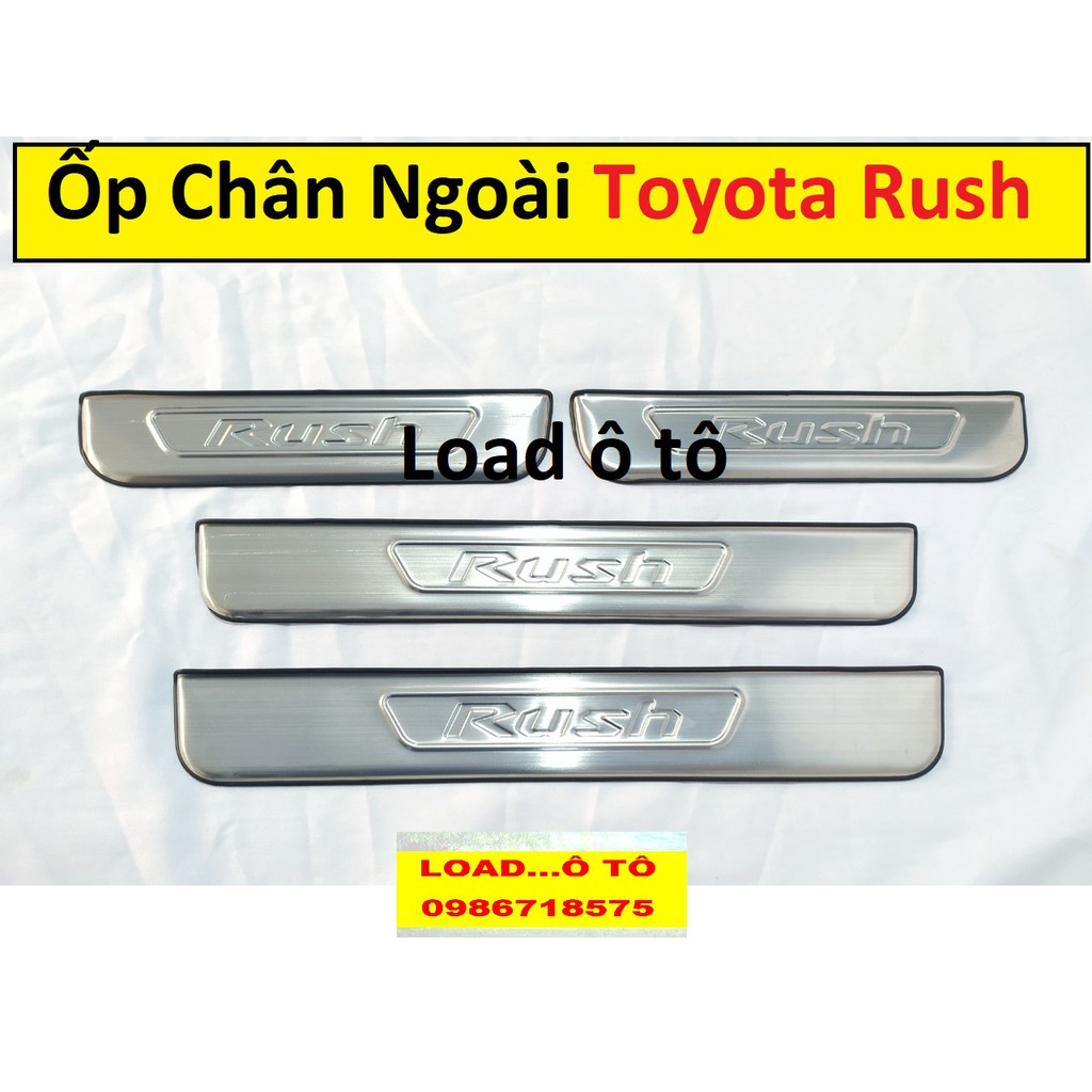 Ốp Bậc Cửa, Nẹp BướcChân Ngoài Xe Toyota Rush 2022-2018 Mẫu Inox