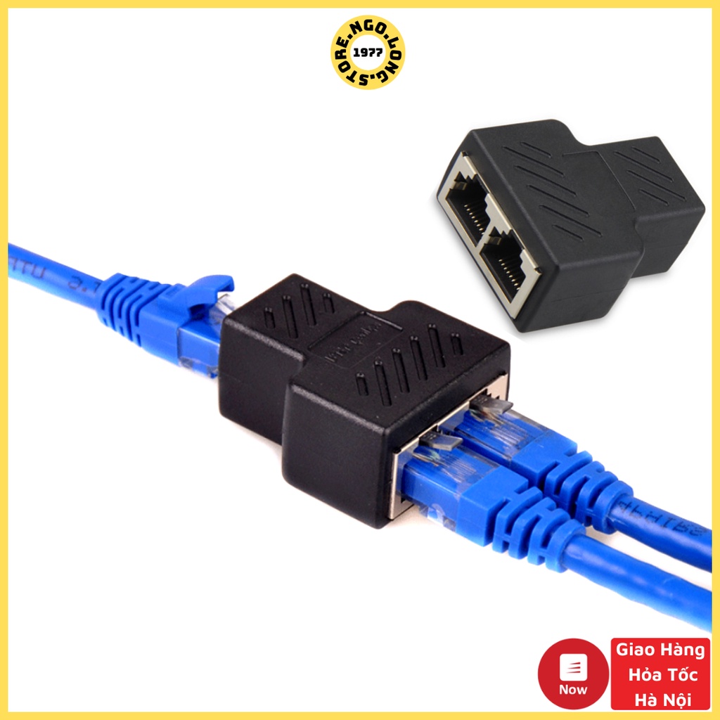 Đầu chuyển đổi chia dây mạng Lan Rj45 1 sang 2 dây