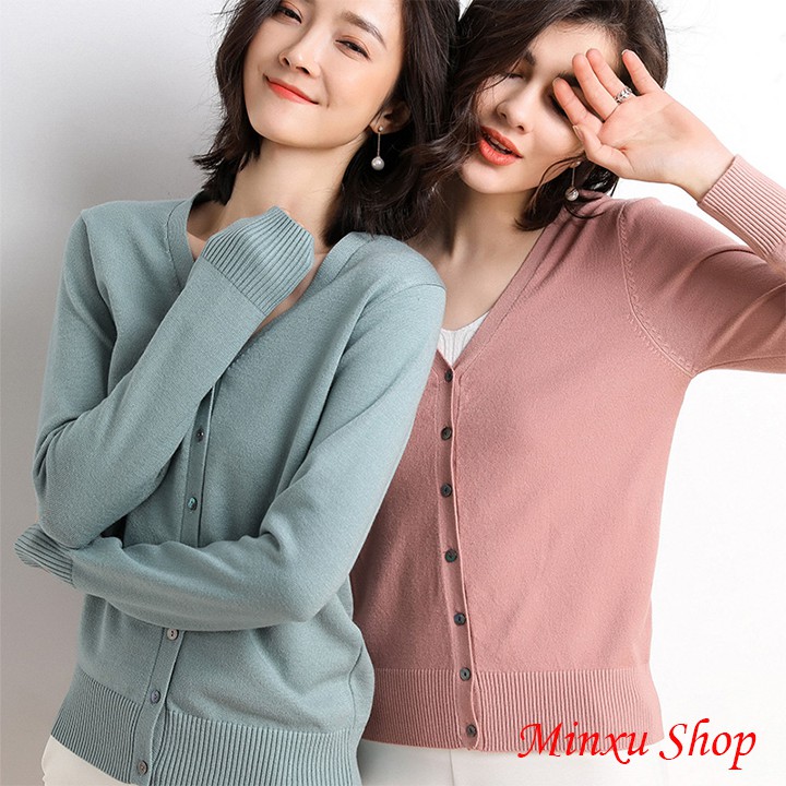Áo Khoác Cardigan Dáng Dài Áo Len Nữ Hàn Quốc Dài Tay Minxu Shop - Lên Phom Nhẹ Nhàng, Sang Trọng (Mã CD) | BigBuy360 - bigbuy360.vn