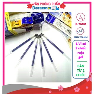 Ruột bút ký gel 0.7mm eras e170 hàng chính hãng, 1 vỉ có 2 ruột gel, 1 hộp 40 ruột gel, 2 ,màu mực xanh, đen