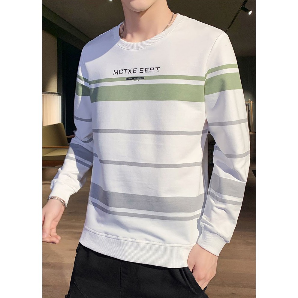 Áo thun nam tay dài 💚𝗙𝗥𝗘𝗘𝗦𝗛𝗜𝗣💚 Áo thun nam dài tay SỌC NGANG XANH DƯƠNG năng động, phong cách. | BigBuy360 - bigbuy360.vn