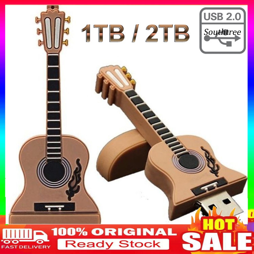 【Ready stock】Mini Guitar Shape 1/2TB USB 2.0 Flash Drive U Disk Data Storage Thumb Stick