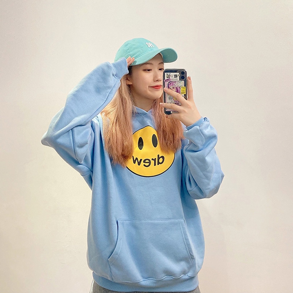 Áo Hoodie Drew House mặt cười CUTEZOO áo nỉ bông Unisex form rộng Hàn Quốc